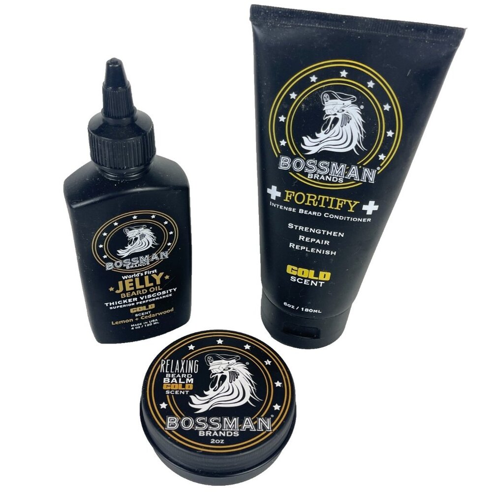 Bossman Beard Fortify Conditioner Jelly Oil Relaxing Balm 3 Mens Care Prod Lot